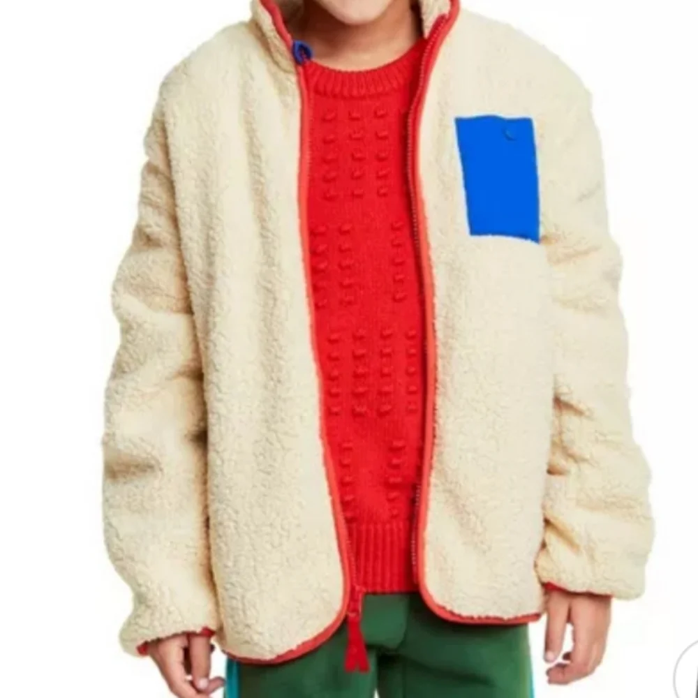 Lego fleece Sherpa Jacket Target Cream, Red , Blue youth Size LARGE UNISEX